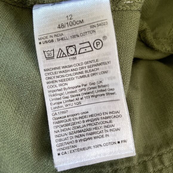 Banana‎ Republic army green canvas straight Mini skirt 12 Cargo Utility Cotton - Picture 7 of 7